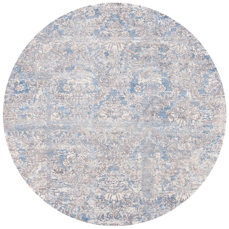 Safavieh 6 x 6 ft. Mirage Round Hand-Woven Viscose & Wool Area Rug Navy & Ivory MIR735N-6R